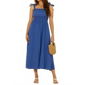 NEW BILA77 midi babydoll dress in blue